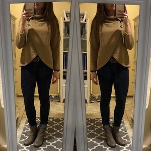 Brown Cowl Neck Sweater